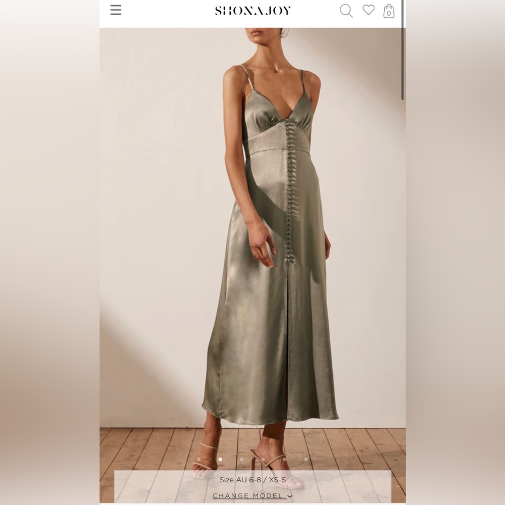 LA LUNE COCKTAIL MIDI DRESS - SAGE- SIZE 6. NWT